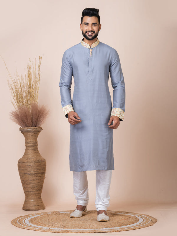Grey Kurta PS Viscose  Churidar